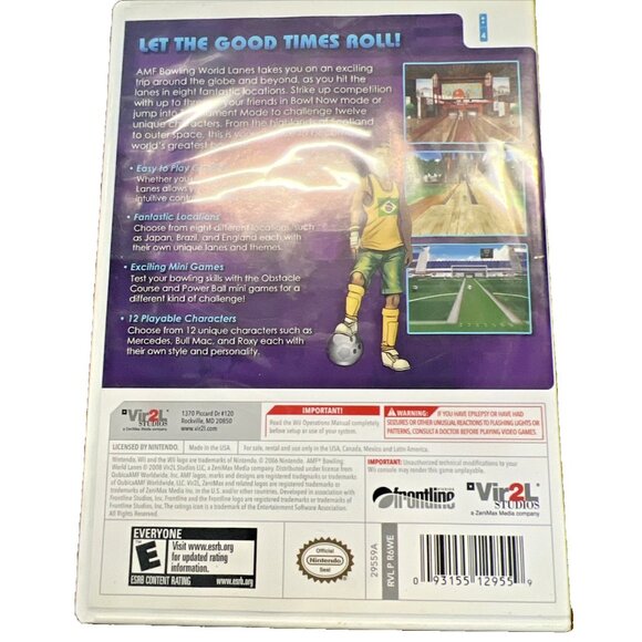AMF Bowling World Lanes Nintendo Wii Complete In Box - Picture 2 of 5